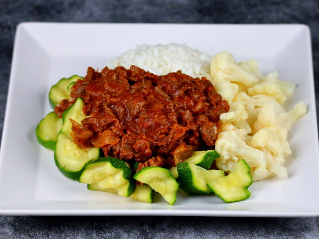 Bangkok-Beef auf Kokosreis und Gemüse