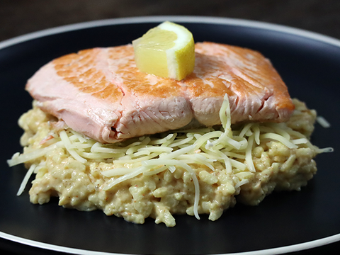 Risotto mit Lachs und Käse