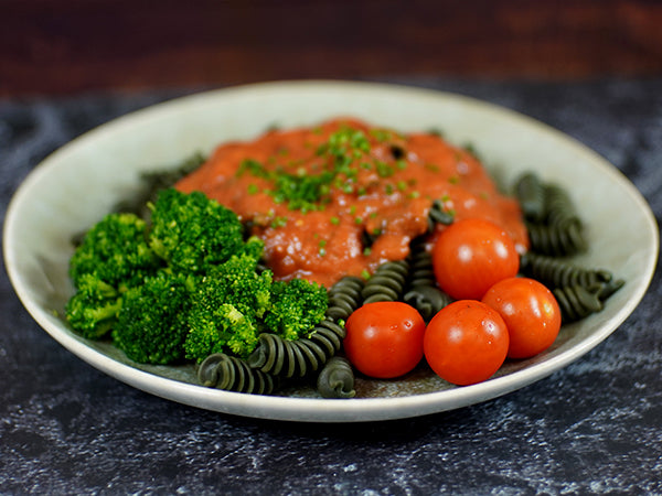 Spiru-Pasta an Tomatensauce und Gemüse 3