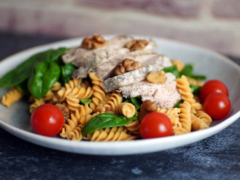 Cäsar-Fusilli-Poulet-Salat