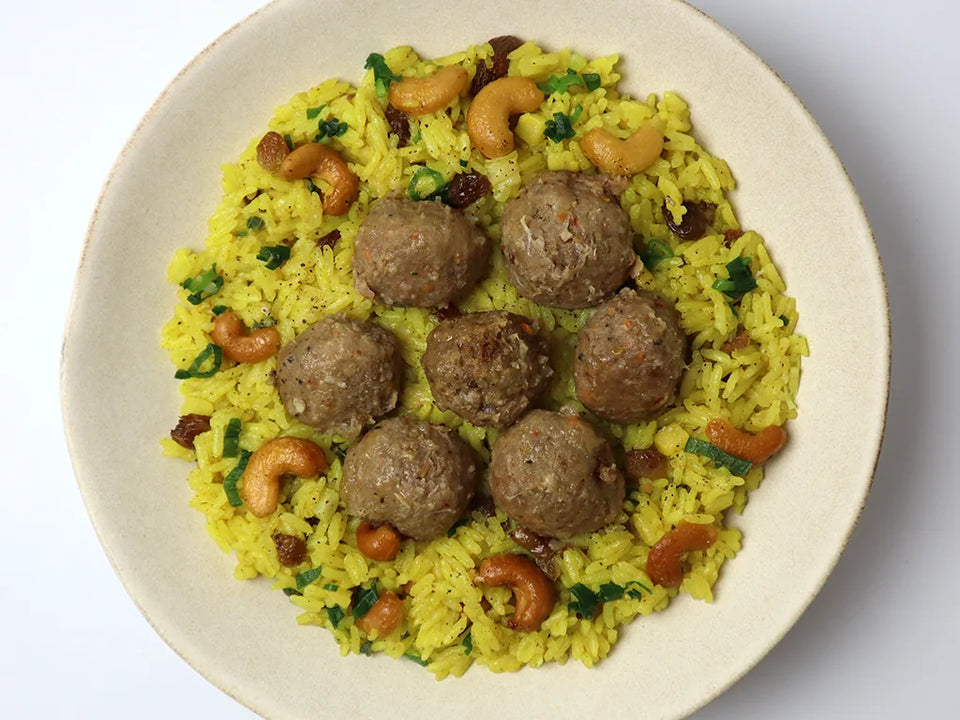 Ananas-Reis mit Pouletballs
