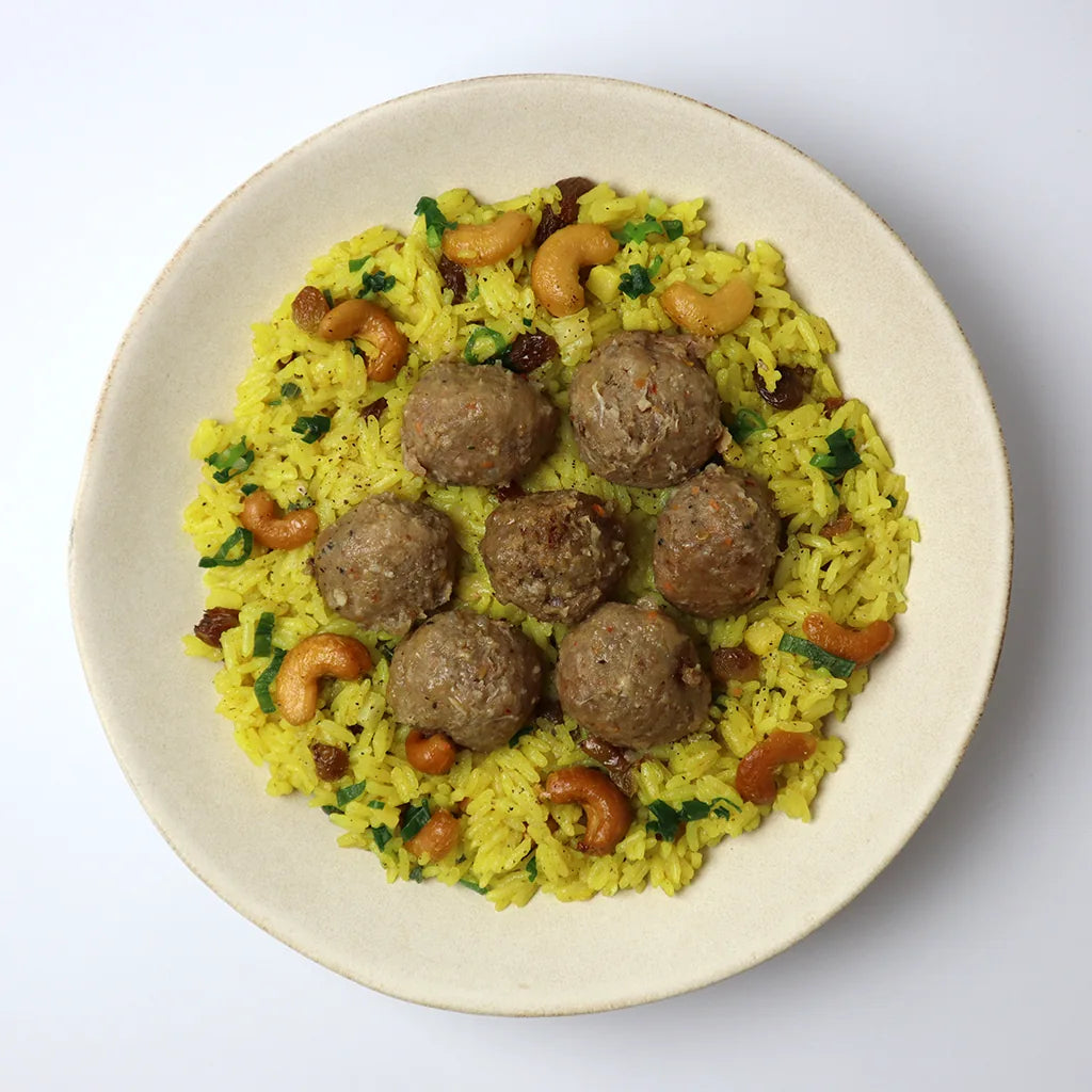 Ananas-Reis mit Pouletballs