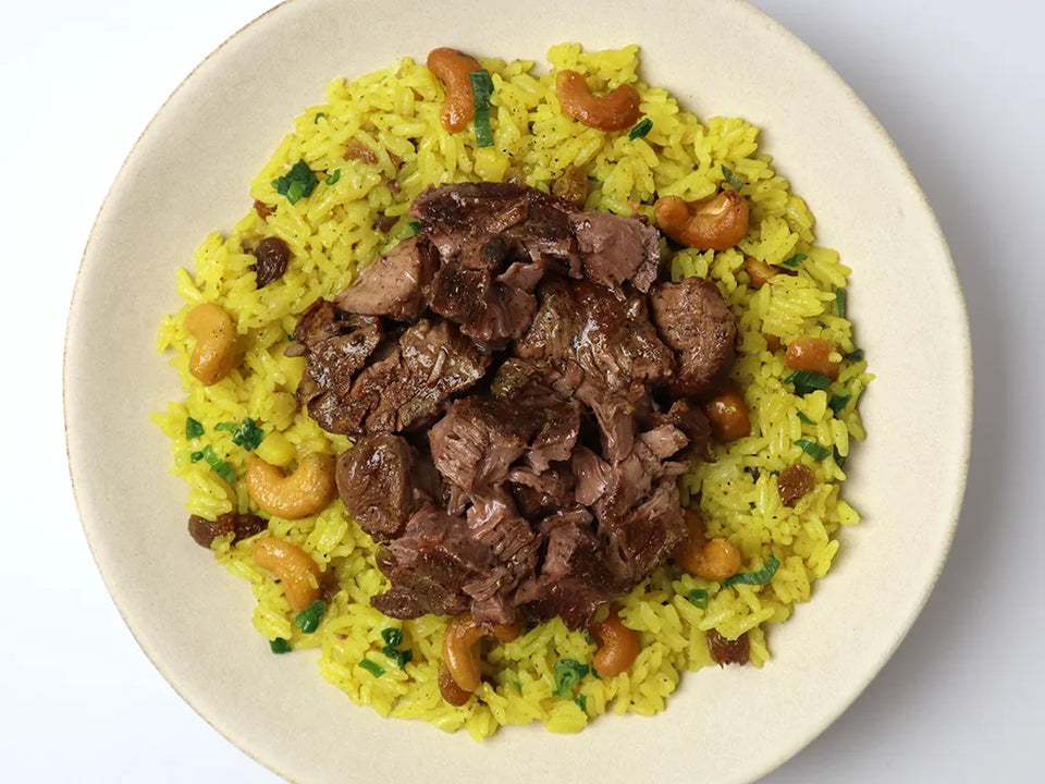 Ananas-Reis mit Pulled-Beef