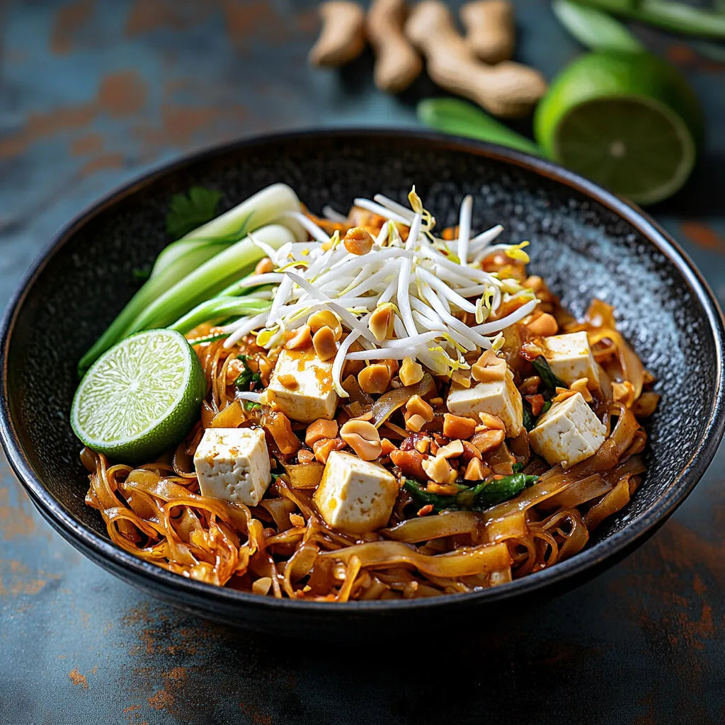 «Pad-Thai mit Tofu» von VitaFresh, angerichtet.