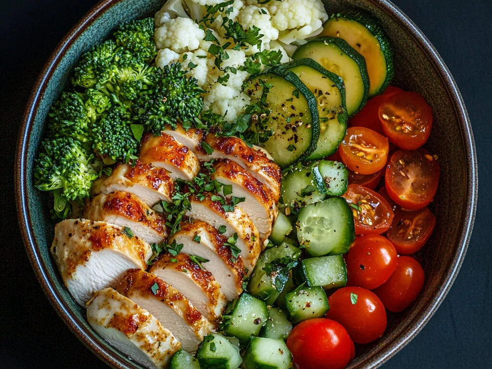 «Stoffwechsel: Tempeh-Salat» von VitaFresh, angerichtet.