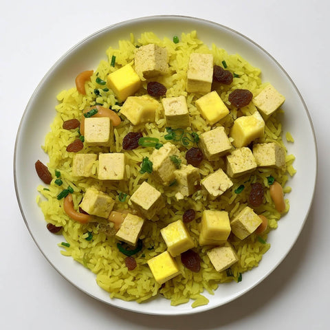Ananas-Reis mit Satay-Tofu