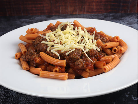 Fusilli an Bolognese und Käse